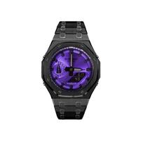 CASIO Unisex Skystųjų kristalų, Analoginis dvigubo ekrano serija 48,5 mm Violetinis laikrodis GA-2100-1A1(Watch8--) purple
