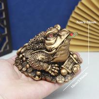 Golden Lucky Money Citrine Toad Frog Dragon Feng Shui Figurines Sculpture Statue Fortune Wealth Home Decoration Car Ornaments brown