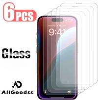 6pcs HD Protetores de tela de vidro temperado para iPhone 17 16 Pro Max 15 14 Plus 17 Air 13 12 11 Pro X XR XS Max 7 8Plus Filme de vidro iPhone 17 pro max gryna