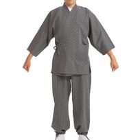 Samue Sashiko Stitched All Size LL [Edo Ten] (100% Cotton) Workwear, Plain, Season, Men's, Gray, pilka spalva