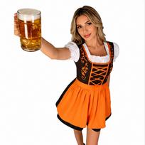Moteriška didelio dydžio suknelė-kostiumas Oktoberfest šventei L oranžinė