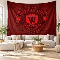 Manchester United sienos gobelenas, minkšto audinio sieninis kabinamas elementas, dekoratyvus fonas miegamojo namų sienų menui 100cmx150cm