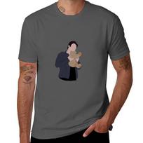 Damon Holding Bear Tshirt Fashion Casual Short Sleeve Top 4XL black