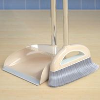 Daugiafunkciniai valymo įrankiai Plastikiniai šlavimo įrenginiai, grindų valytuvai, namų aksesuarai, šluotų ir šiukšliadėžių rinkinys Beige-2PCS/Set