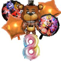 FNAF Balionų Rinkinys Penki Naktys Pas Fredį Gimtadienio Šventės Dekoracija Teminės Šventės Dekoracijos Animacinių Filmų Anime Dekoracija Balioniniai Dovanos black