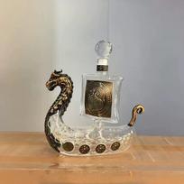 Vintažinis Vikingų Drakono Laivas Stiklinė Vyno Butelis Kūrybingas Dekanteris 400-500ml 400-500ml white