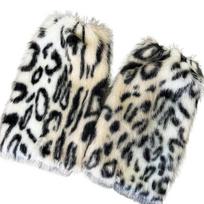 Leopardo rašto pliušiniai kojų šildytuvai, pėdų apdangalai, ilgos kojinės, madingi pliušiniai kojų apdangalai, gatvės stilius juoda