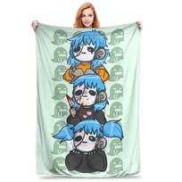 Sally Face žaidimas Anime SF pledas koralinis vilnos pliušinis siaubo Sal Fisher lengvas metamas pledas lauko kelionėms pliušinė plona antklodė Size: 75*100cm, Weight: 230 GSM gray