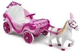 Huffy Elektrinė Disney Princess karieta su arkliu 6 V rožinė