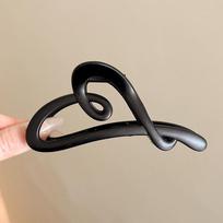 Trendy Fashion Elegant Plush Grab Clip Women's Large Hair Volume High-Level Sense Clip Hairpin Autumn and Winter Back Head Shark Clip Hairpin Headwear black