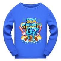 5193 Vaikams Berniukams Mergaitėms Steal a Brainrot 67 Šeši Septyni Spausdinimas Ilgomis Rankovėmis T-shirt 110cm mėlyna