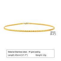Choker Neck Cuff for Women, Open Collar Choker Torques Necklace Adjustable ,Simple Stainless Steel Jewelry yellow
