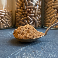 Ekologiški tikriniai blizgučiai (reishi) - grybų milteliai : svoris - 100 g