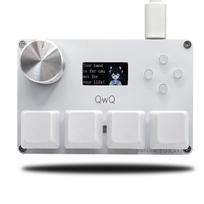 BTXETUEL SayoDevice OSU klaviatūra greito trigerio salės jungiklio magnetinė linijinio jungiklio klaviatūra su rankenėle ir kopijavimo makrokomandos greito keitimo mini klaviatūra O3C++ balta