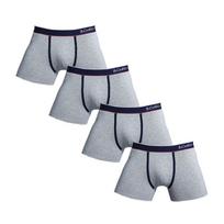 BONITOS 4vnt Spausdinti Bokseriai Vyrams Apatiniai Sexy Cotton Vyriškos kelnaitės Didelio dydžio apatinių prekių ženklai XXL gray