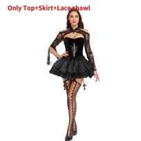 Fantazijos vampyro kostiumas su nėriniais Halloweeno renginio dalyviams Top Skirt Lace,S black