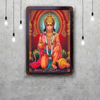 Panchmukhi hanuman Vintažiniai Metaliniai Skardos Ženklai Plakatai Dekoras Retro Metalinė Plokštelė Sienos Menas Dekoras Garažui Barui 20x30cm（7.8x11.8inch） red