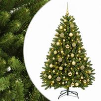 vidaXL Dirbtinė šviesiai žalia Kalėdų eglė su žaisliuku 120 cm 150 LED