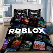 3D žaidimas R-Robloxes antklodės užvalkalas pagalvės užvalkalas žaidimo scenos spaudinys patalynės komplektas suaugusiems berniukams mergaitėms miegamojo dekoracija vienas dvigulis didelis 155x220cm-3pcs