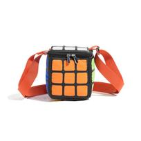 Magic Cube-shaped Children's Bag  Color-matched Square Side-Clasp Bag  Boys' and Girls' Casual Mini Shoulder Bag Magic Cube orange