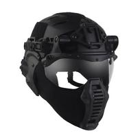3.0 Wendy Tactical Full Protection Helmet Flip Goggles Ear Cover Mask Airsoft Paintball Hunting Training Gear HL-109 MCBK