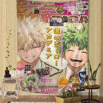 VIKAMA Mano Herojus Akademija Deku ir Bakugo Sieninė gobelenas Žurnalo viršelio stiliaus miegamajam, svetainei, bendrabučio kambariui, Otaku namų dekoravimui 100X70CM beige