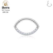G23 Titano Nosies Žiedas Clicker Ausies Cartilage Tragus Helix Daith Apvalūs Auskarai Žiedai CZ 16G Vyriškas Segmentas Kūno Pradūrimas Papuošalai 16G 1.2X8mm