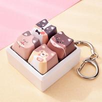 Relax Button Puppy Keycap Keychain Kawaii Mechanical Keyboard Keying Fidget Toy Keychain  Reduce White 2 beige