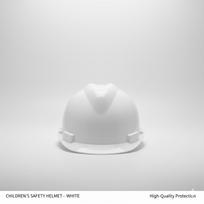 Rožinis V formos saugos šalmas vaikams – Inžinerijos ir našumo veiklos galvos apdangalas. Individualizuojamas logotipas, užsakymas nuo 1 vnt. Adjustable Head Circumference 50-60 balta