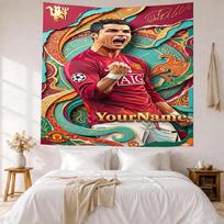 Cristiano Ronaldo Custom Your Name Wall Decor Tapestry Art For Pet Memorial Birthdaywedding Party Backdrop Family Gift 150cmx200cm