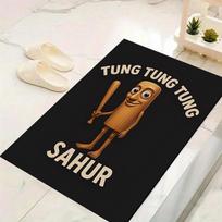 1Pc Tung Tung Sahur Adventure Rug, Office Carpet Indoor Outdoor Doormat, Non-Slip, Comfortable, Living, Christmas Halloween,  Xmas Gift L1113 40cmx60cm beige