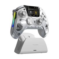 ManbaOne V2 Game Controller with Multifunctional LCD Compatible with Display, Wired/Wireless Connection, PC/Switch2/Android/iOS balta