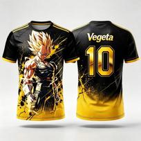 Dragon Ball Vegeta Super Saiyan Jersey T-shirt 3D Print Anime Tee Sportswear Men Women Fans Streetwear Family Matching Outfits 4XL brown