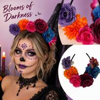 Women's Halloween Rose Headband Double-Sided Flower Hair Accessory for Party One Size white