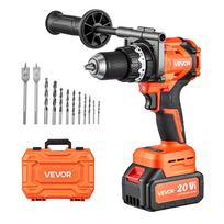 VEVOR smūginis gręžtuvas 20V 1/2 colio 24000 IPM bešepetėlis belaidis smūginis gręžtuvas rinkinys, medienai, metalui gręžti, varžtams sukti