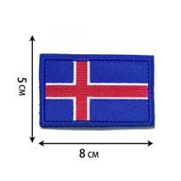 National Flag Patch Embroidery Badge Cloth Sticker Velcro Epoxy Tactical Morale Badge iceland (blue)---5*8cm