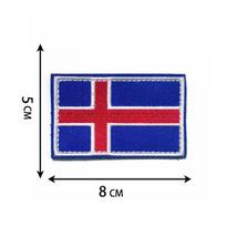 National Flag Patch Embroidery Badge Cloth Sticker Velcro Epoxy Tactical Morale Badge iceland (white edge) --- 5*8cm blue
