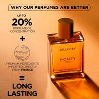 Bella Vita Luxury Honey Oud Eau De Parfum 100ml | Sweet, Woody & Spicy Fragrance | Bergamot, Patchouli & Vanilla | Unisex Perfume M