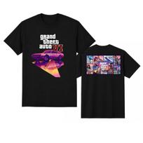 Grand Theft Auto 6 GTA VI Video Game Fan Art Tribute Graphic Tee Reprint XXXXL blue