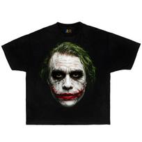 Heath Ledger Joker Vintage Movie Graphic T-Shirt Black – Dark Knight Bootleg L gray