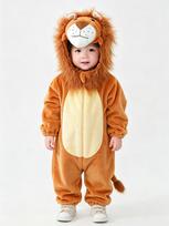 Umorden Žvėrių Karalius Liūtas Kigurumi Kostiumas Kūdikiams Berniukams Mažiems Vaikams Žiemos Pižama Kombinezonas Vienetinis Flanelinis Gimtadienio Karnavalo Apranga 90 (18-24M) beige