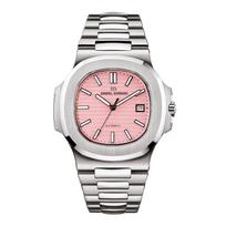 Tiffany Mėlynas Automatinis Laikrodis Mechaninis Ciferblatas Nerūdijantis Plienas 50M Atsparus Vandeniui Viršutinio Prekės Ženklo Elegantiškas Laikrodis white