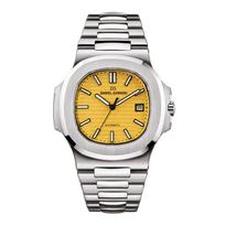 Tiffany Mėlynas Automatinis Laikrodis Mechaninis Ciferblatas Nerūdijantis Plienas 50M Atsparus Vandeniui Viršutinio Prekės Ženklo Elegantiškas Laikrodis yellow
