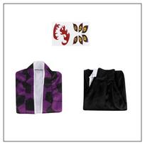 Anime demon killer Kokushibo role-playing costume and kimono uniform Halloween L black