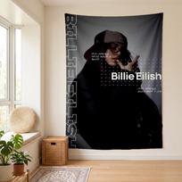 Billie Eilish (14) Sieninė gobelenas Stilingas sienos kabinamas elementas miegamajam, svetainei, bendrabučiui Graži dovana šeimai ir draugams 100cmx150cm