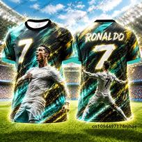 New Arriavl Special Ronaldo No.7 Print Soccer Jersey For Men T-shirt Summer Sports Tees Casual Kids/Adult Tops 5XL white