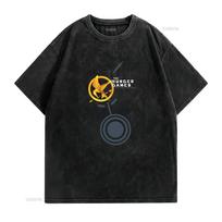 Hunger Games  Movie Promo T Shirt Black Womens Small vintage Washed Unisex Top For Everyday Wear homme Comfortable L black