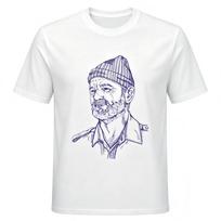 Bill Murray Sketch Portrait Graphic Print T‑Shirt L balta