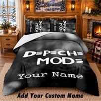 Depeche Mode Pattern Bedding 3Pcs Set Custom Name, Bed Sheet And Pillowcases For Home Bedroom 135cmx200cm white