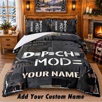 Depeche Mode Pattern Bedding 3Pcs Set Custom Name, Bed Sheet And Pillowcases For Home Bedroom 135cmx200cm